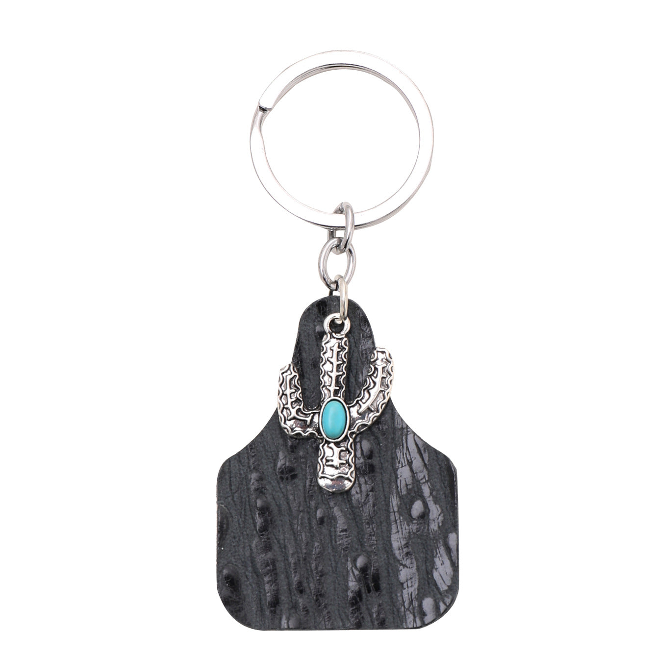 Wholesale Vintage Farm Sign Cow Hair Cow Pattern Alloy Cross Keychain